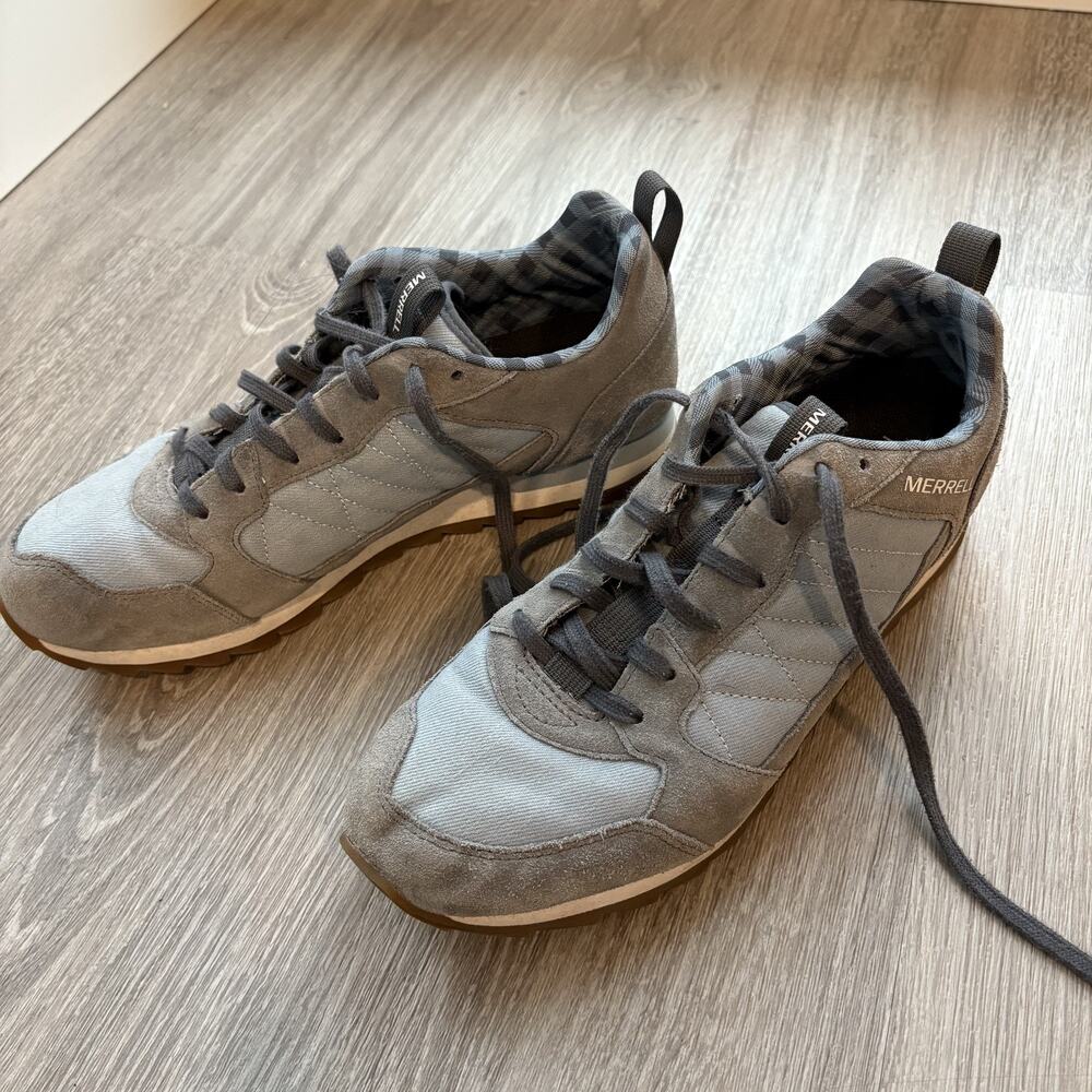 Merrell Women's Alpine Sneaker Retro Suede Blue Grey Gorpcore Shoes Size 9.5 - Picture 2 of 8